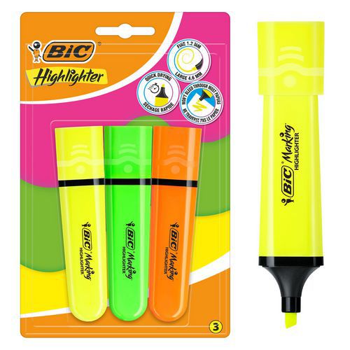 Evidenziatore piatto Bic Marking Fluo - Punta smussata - Bic