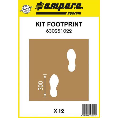 Stencil impronte di piedi - Kit Footprint - 12 cartoncini - Ampere System