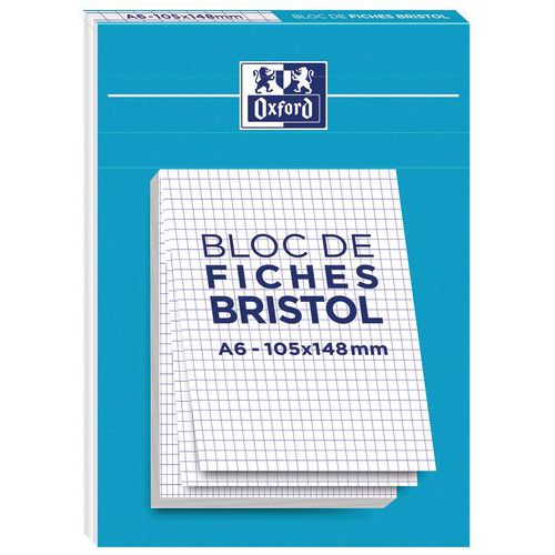 Bristol in blocco Oxford forato A5 Q5/5 210g bianco - Oxford