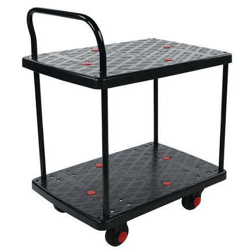 Carrello nero a ripiani - Portata da 150 a 300 kg - Manutan Expert