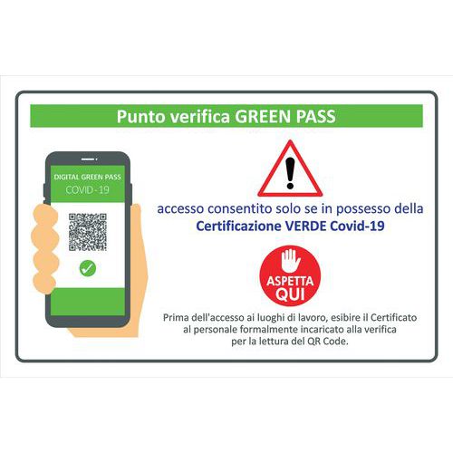 Cartello di indicazione - Punto verifica Green Pass