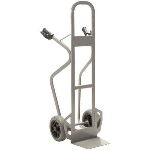 Carrello in acciaio - Ruote antiforatura - Pala fissa - Portata 350 kg