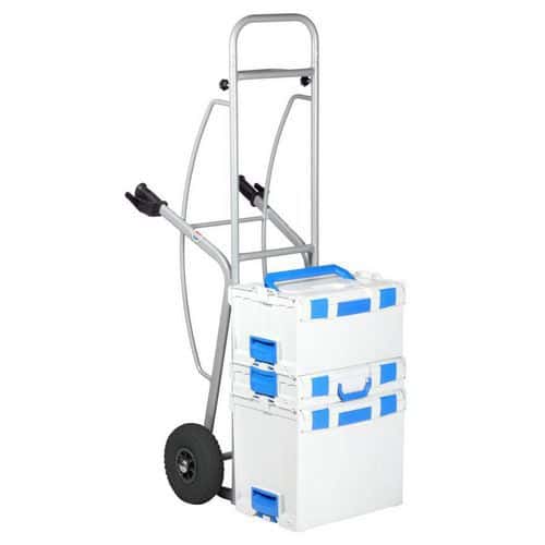 Carrello in acciaio - Pala/forca fissa - Portata 350 kg