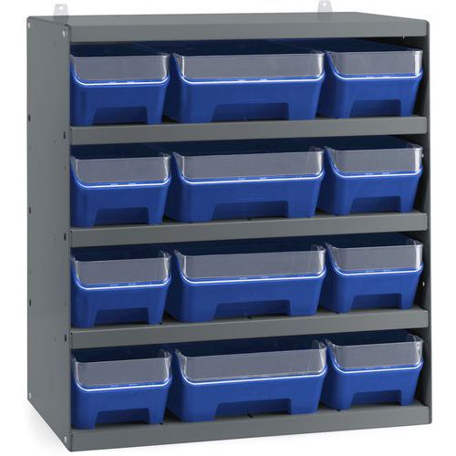 Rack 12 contenitori con frontale RK Box Air - 496x304x546 mm - Fami