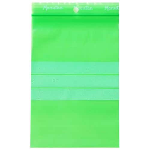 Sacchetti con zip mat ricicl - Verde 100 µm - Manutan Expert