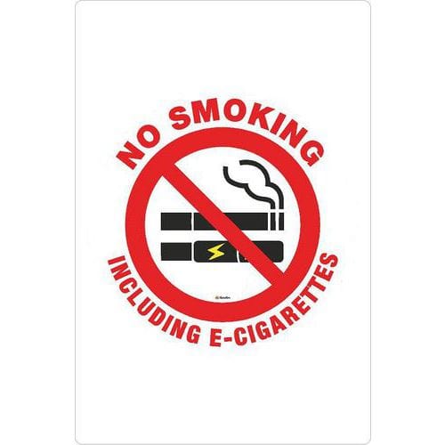 Cartello di divieto - No smoking including E-cigarettes