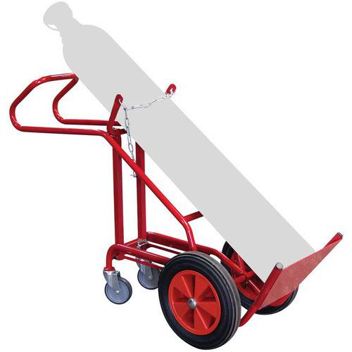 Carrello portabombole con maniglione a scomparsa - Ruote in gomma - Portata 250 kg