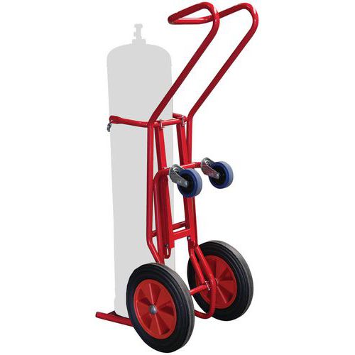 Carrello portabombole con maniglione a scomparsa - Ruote in gomma - Portata 250 kg