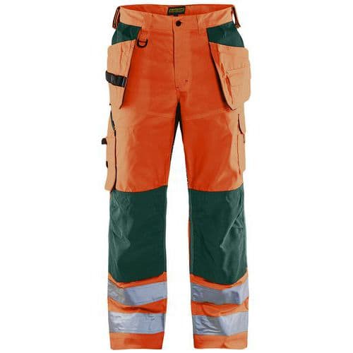 Pantaloni traspiranti ad alta visibilità stretch arancione fluo verde - Blåkläder