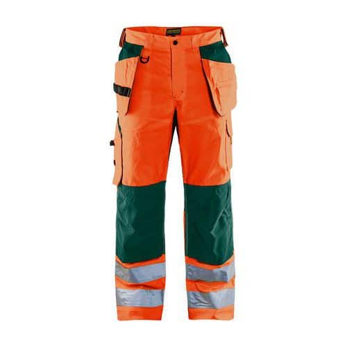 Pantalone transpirante ad alta visibilità con stretch verde e arancione fluo - Blåkläder
