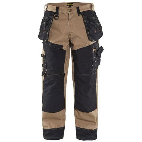 Pantaloni da lavoro cotone canvas1500 beige/nero - Blaklader