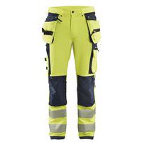 Pantaloni stretch 4D ad alta visibilità giallo fluorescente/nero