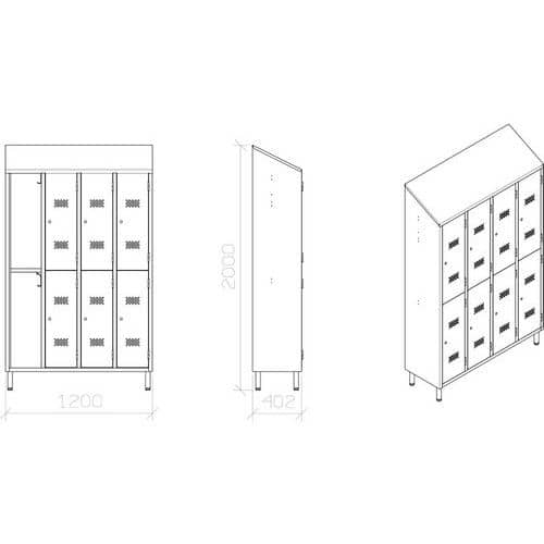 Armadio spogliatoio multiscomparto in inox 304 - HACCP - Manutan.it