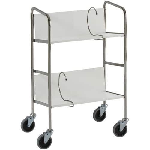 Carrello porta-raccoglitori - 2 ripiani - Portata 75 kg