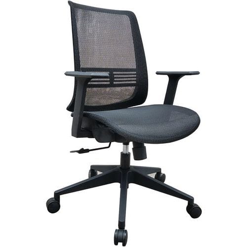 Sedia da ufficio ergonomica LENA con supporto lombare, in nero