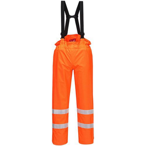 Pantalone da lavoro uomo ignifugo Modaflame Hi-Vis giallo/blu alta  visibilità per benzinai, pompieri - Portwest 