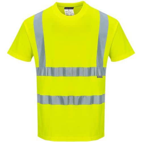 T-shirt MC Comfort in cotone ad alta visibilità gialla - Portwest 